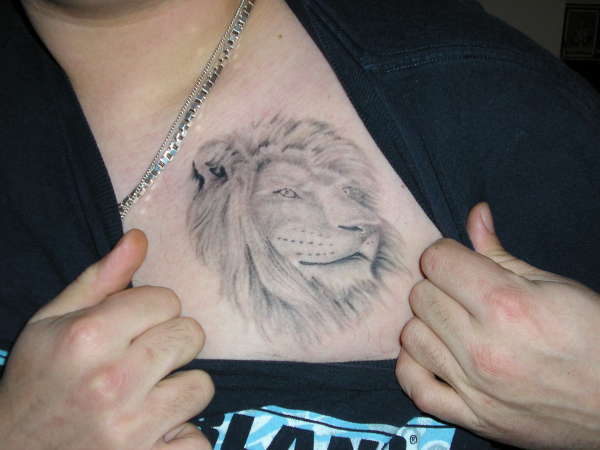 Lion Black work tattoo