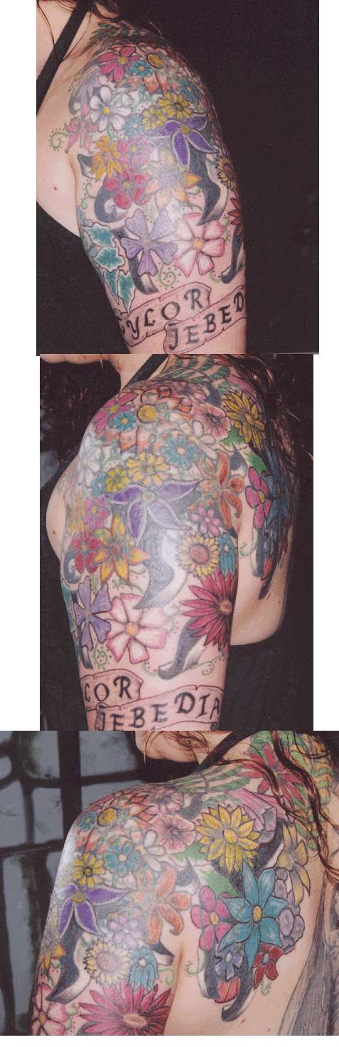 brimstone floral piece tattoo