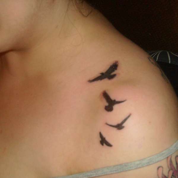 small black birds tattoo