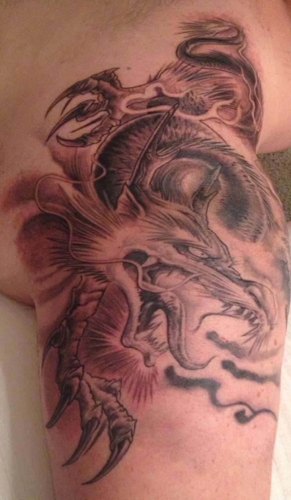 Asian Dragon Non-Traditional tattoo