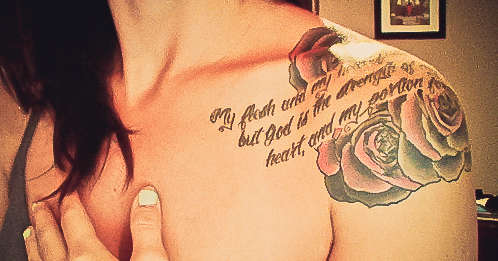 Bible verse/Roses tattoo