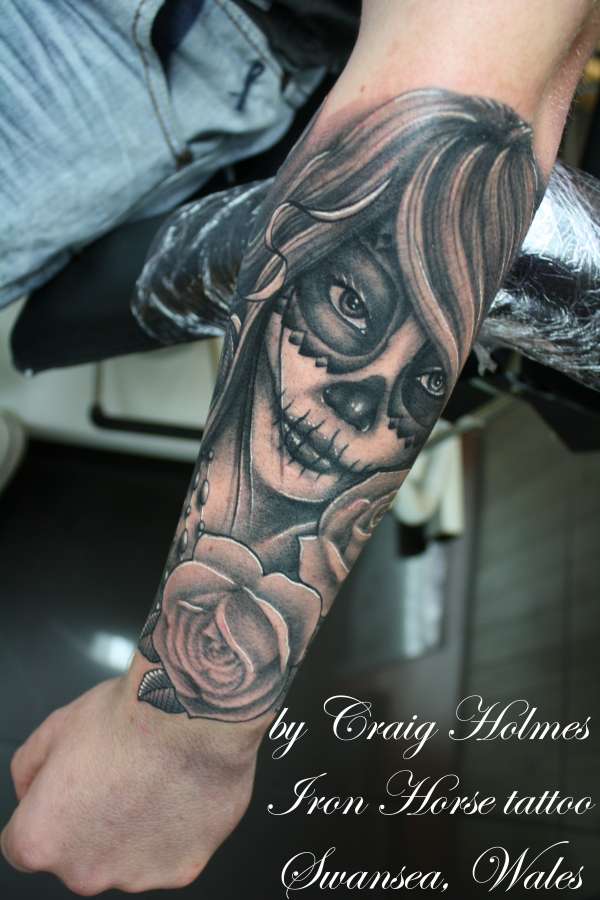 Day of the dead girl tattoo by Craig Holmes tattoo