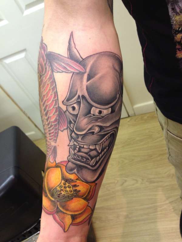 Hannya mask tattoo