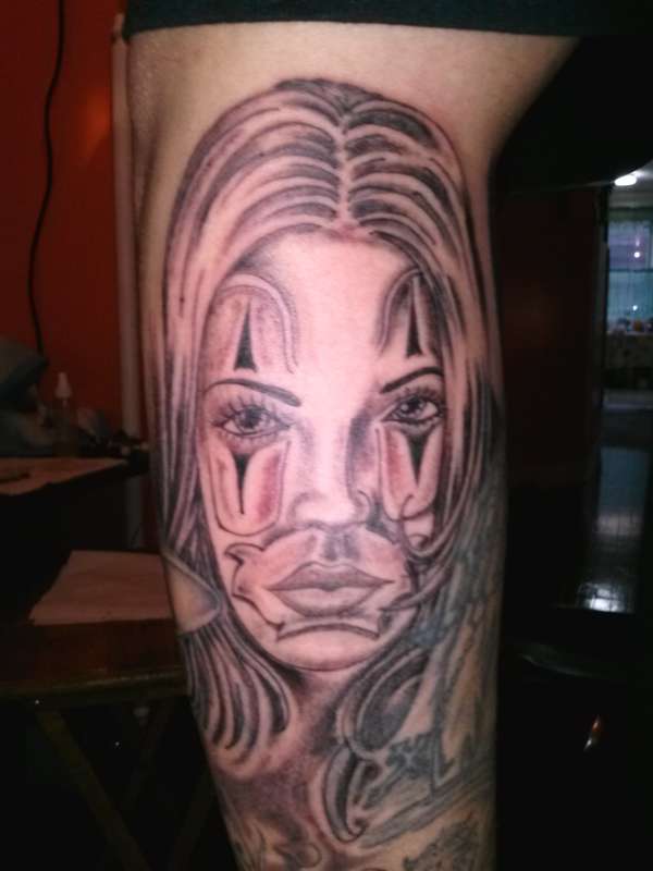 clown girl tattoo