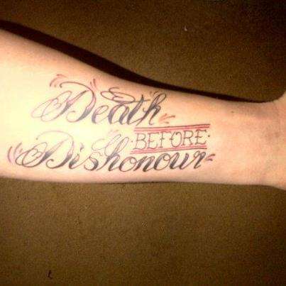 death before dishonour tattoo