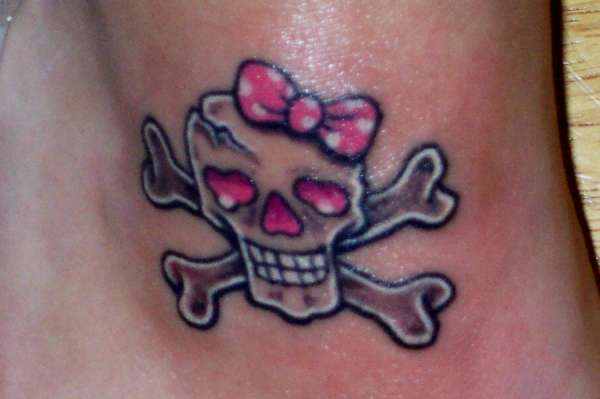 Girly Skull and bones tattoo