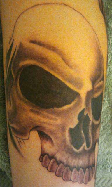 A skull tattoo