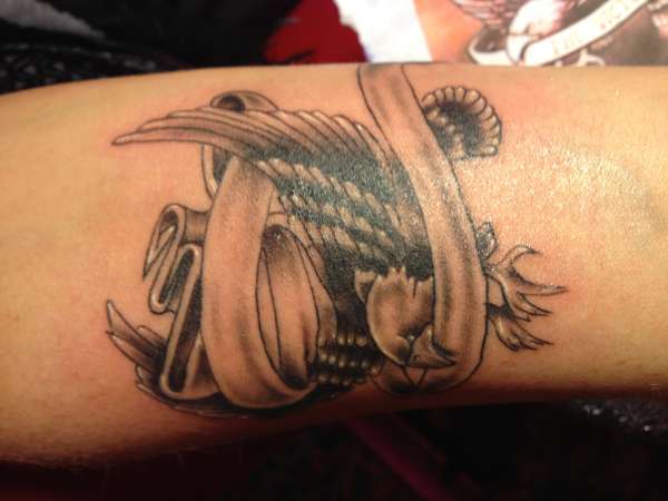 Forearm eagle tattoo
