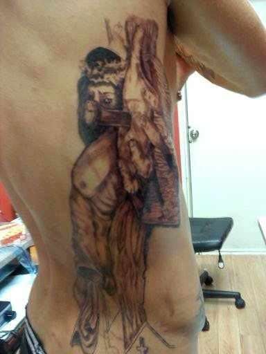 Jesus side view tattoo