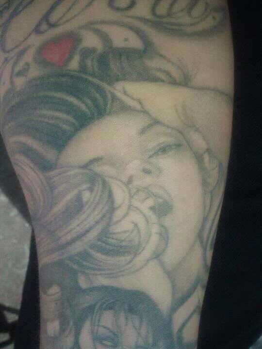 Moaning girl tattoo