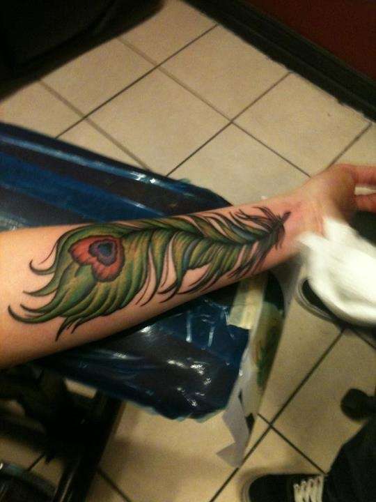 Peacock feather tattoo