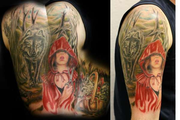 Red Riding Hood Half Sleeve tattoo