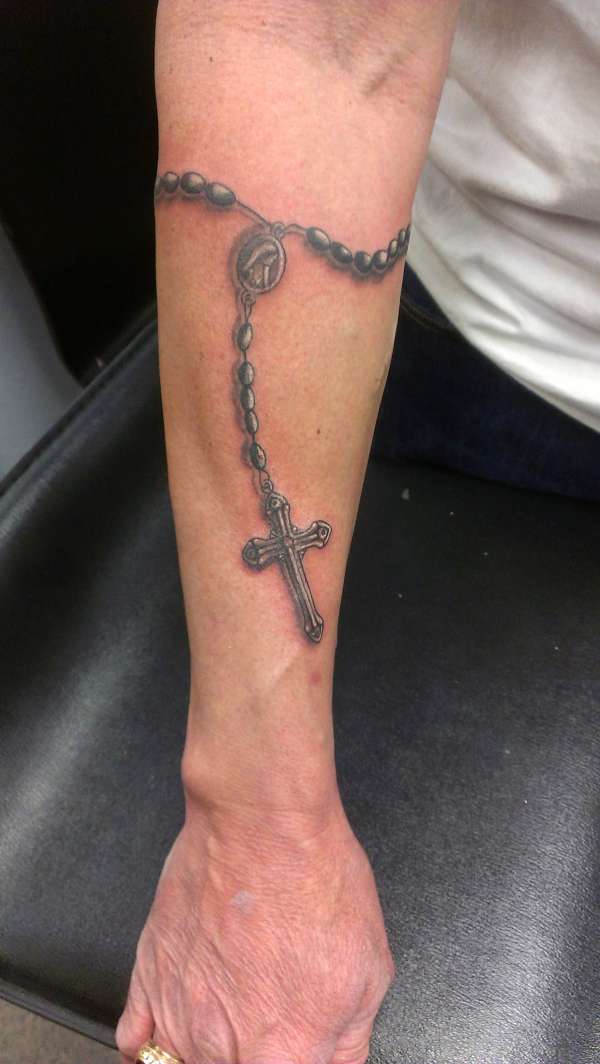 Rosary cross tattoo
