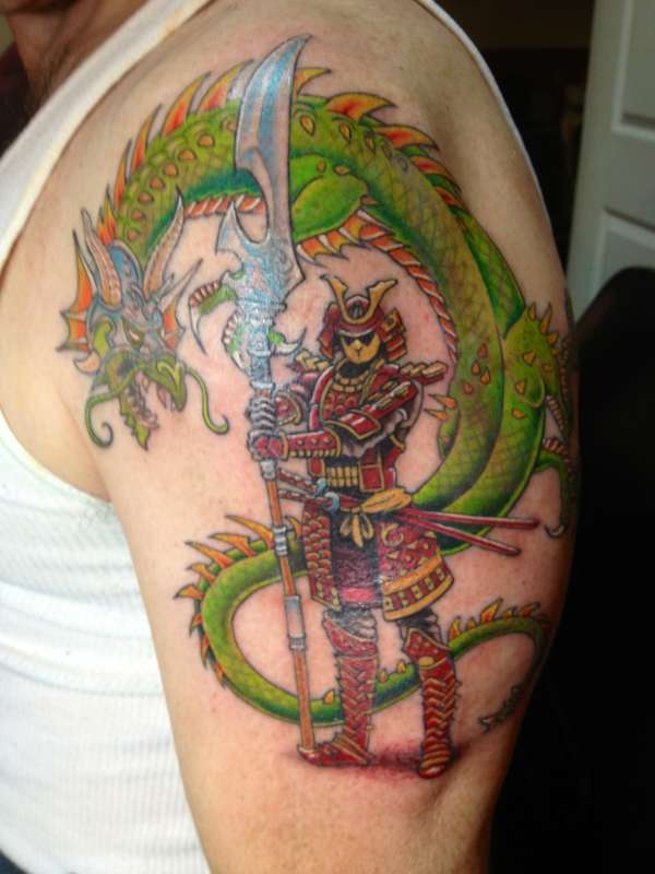 Samurai and Dragon tattoo