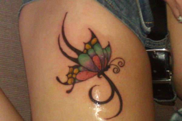 butterfly tribal tattoo