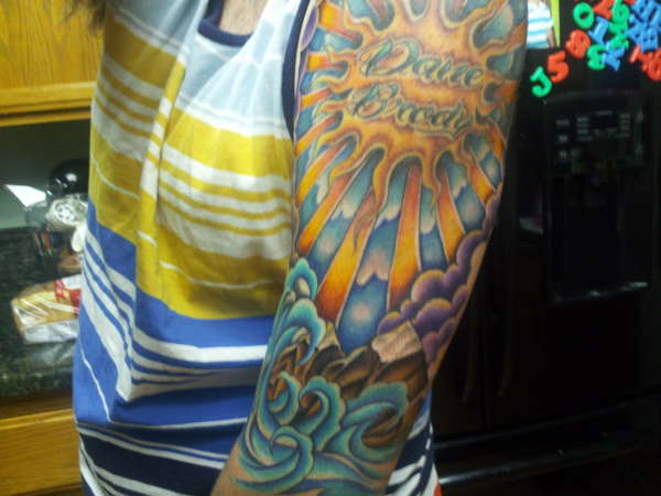 color half sleeve tattoos forearm