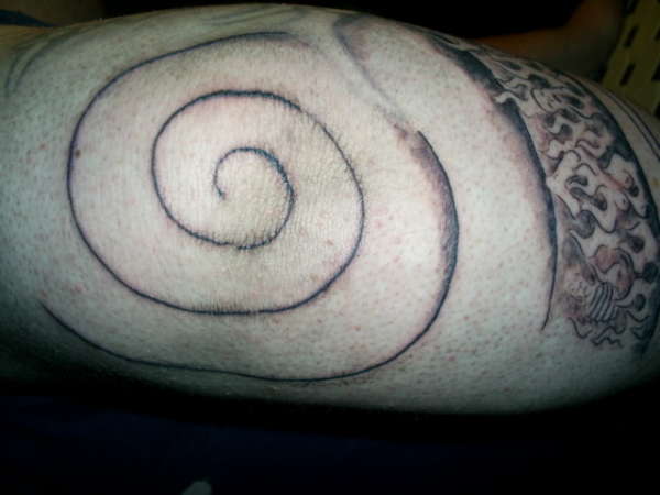 swirl on elbow not done yet tattoo