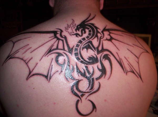 tribal dragon tattoo