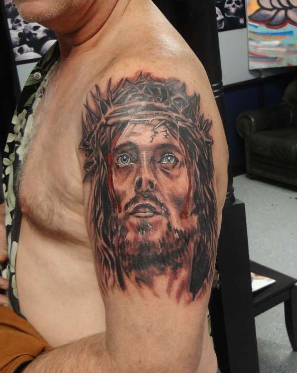 jesus tattoo by kevin gordon tattoo