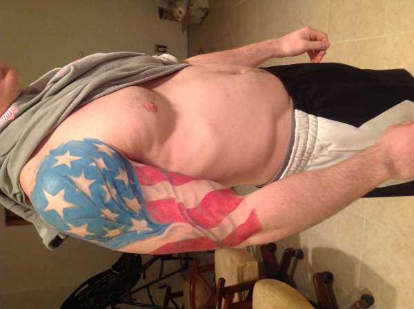 American flag half sleeve tattoo