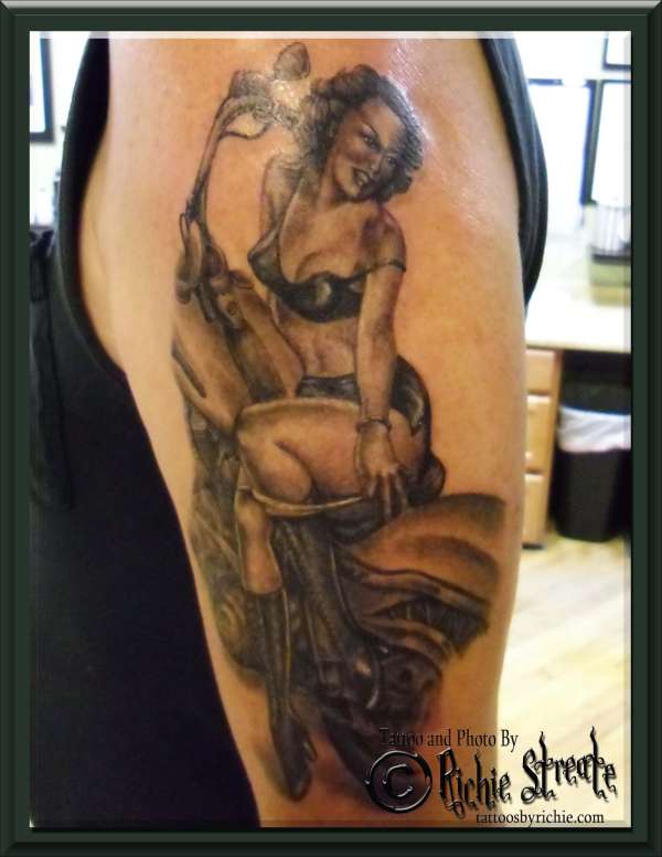 Biker Pin Up Girl Tattoo tattoo