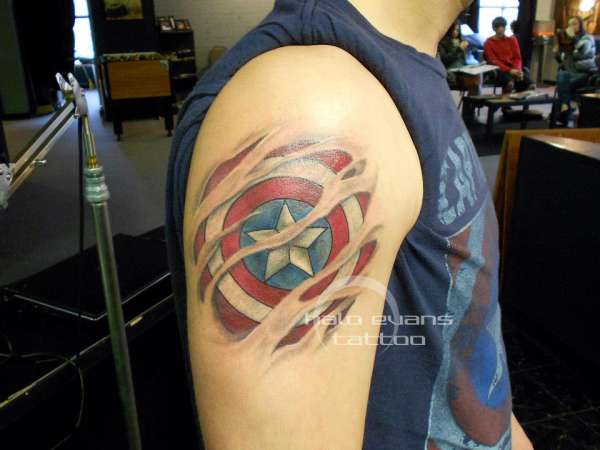 Captain America Shield tattoo