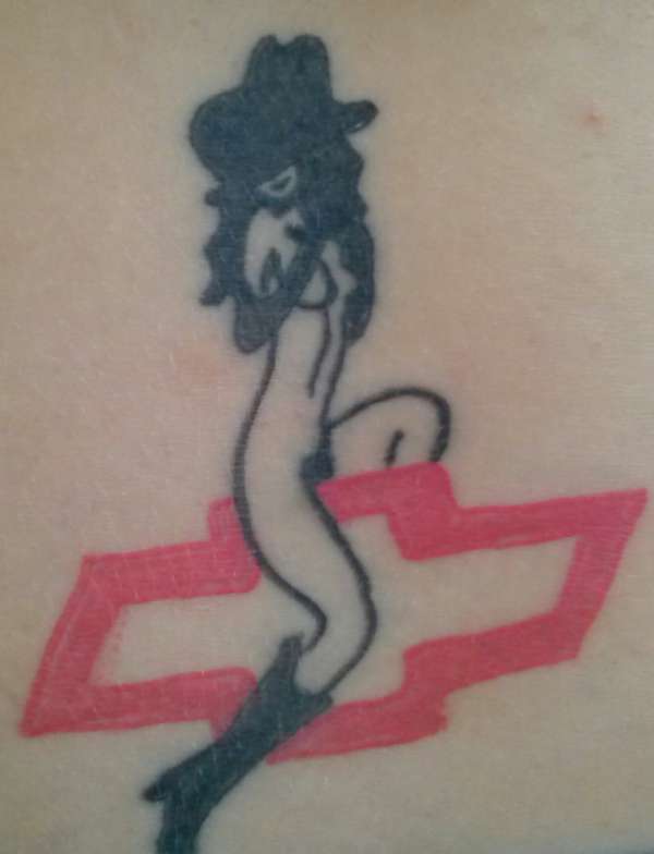 Chevy Emblem/Trucker Cowgirl Girl tattoo