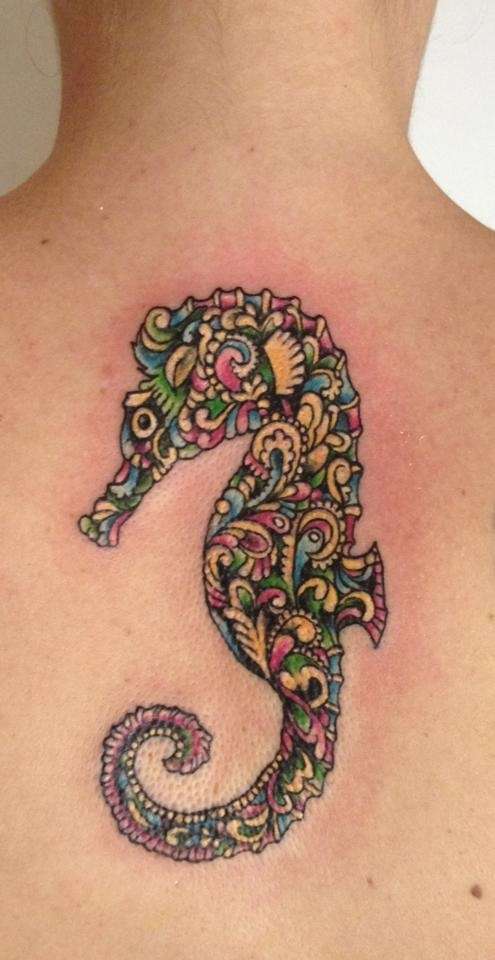 Color Seahorse tattoo