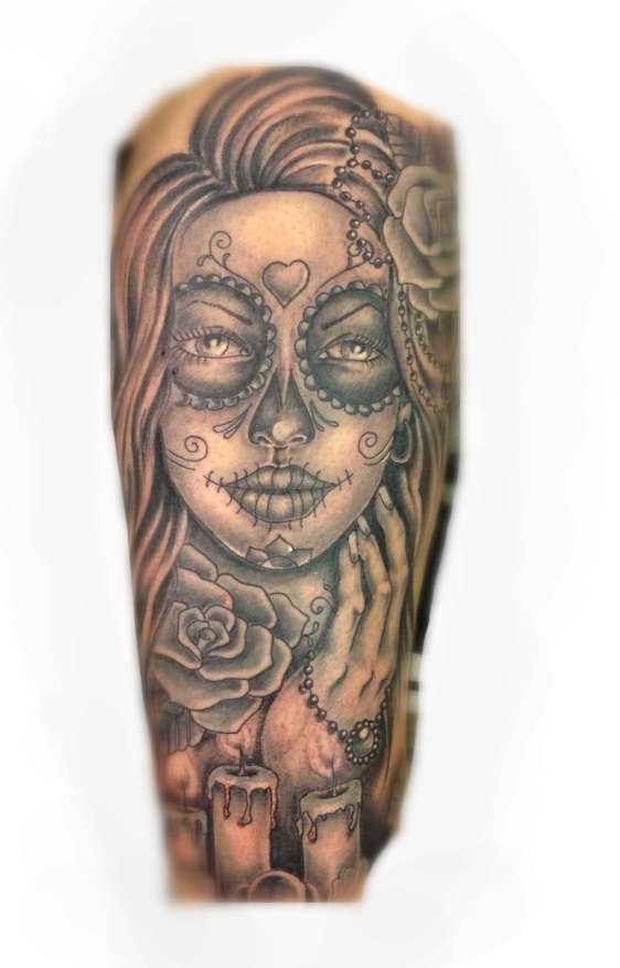 Day of dead girl tattoo