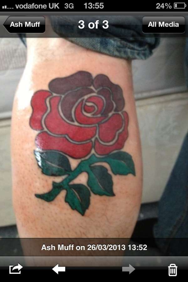 England rugby rose tattoo