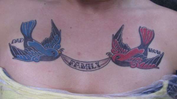 Family on my chest tattoo