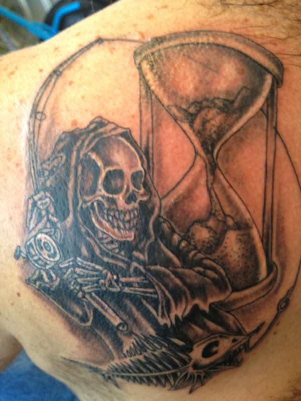 Grim Reaper Fishing tattoo