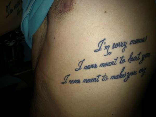 I'm sorry mama tattoo