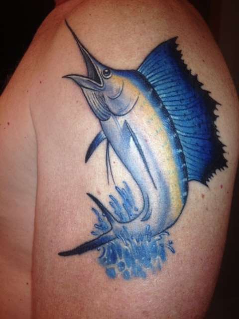 Sailfish -  arm tat tattoo