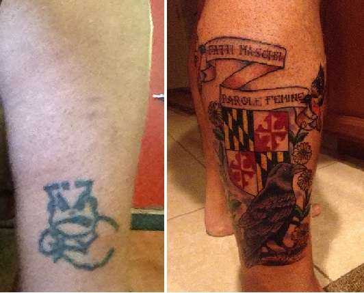 Side by Side Comparo tattoo