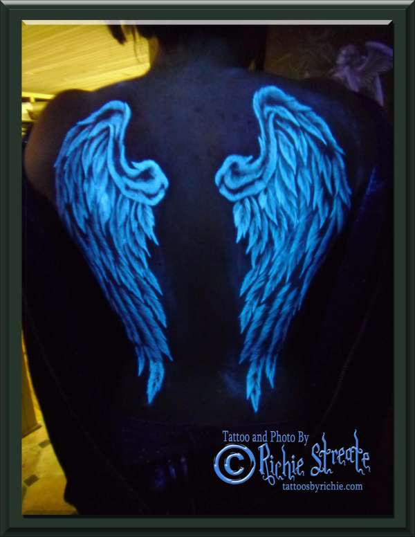 UV Blacklight Ink Wings Tattoo tattoo