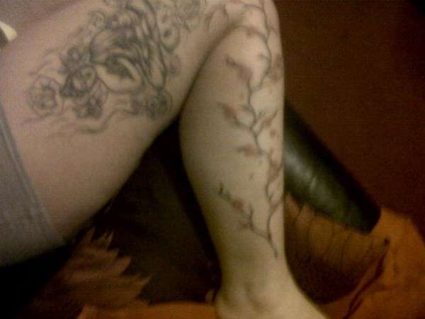 cherry blosson and buddha tattoo