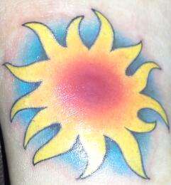 Colorful Sun tattoo