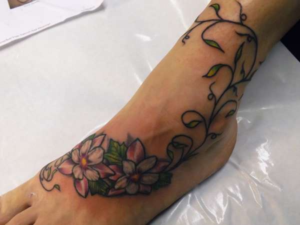 Flowers and vine tattoo