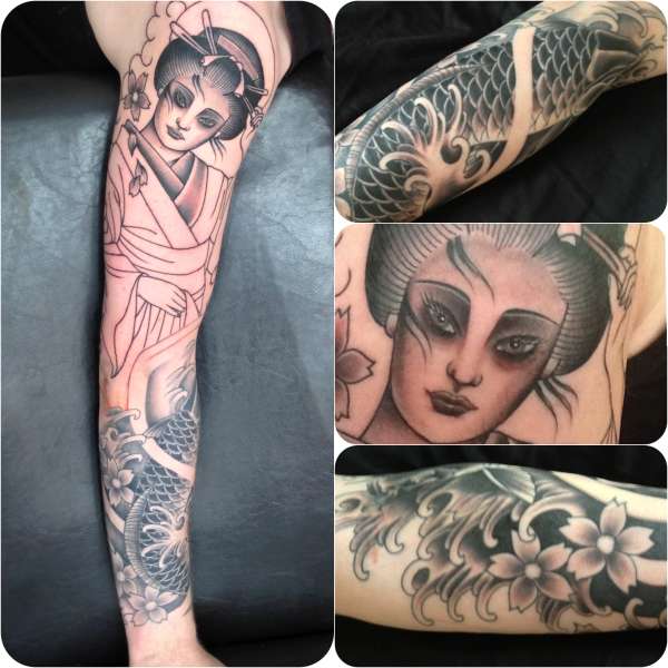 Jap sleeve in progress tattoo