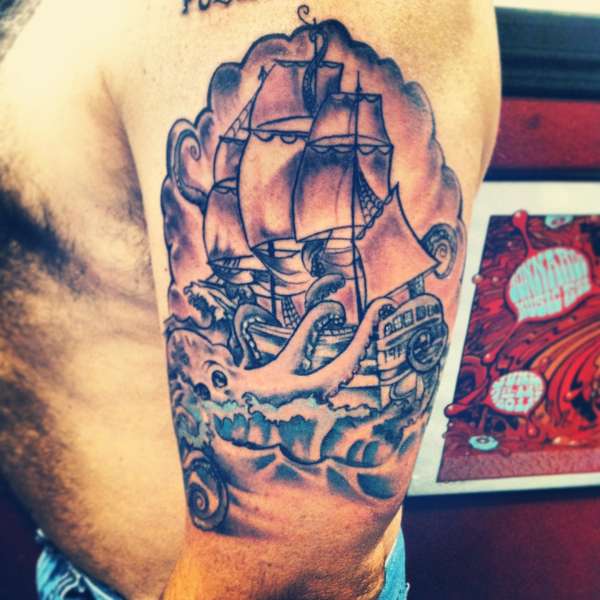 Pirate ship-CR tattoo