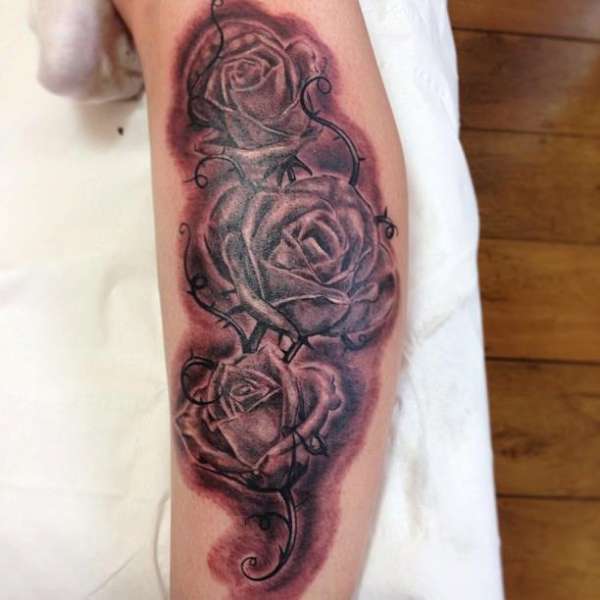 rose and thorn leg tattoo rose and thorn leg tattoo