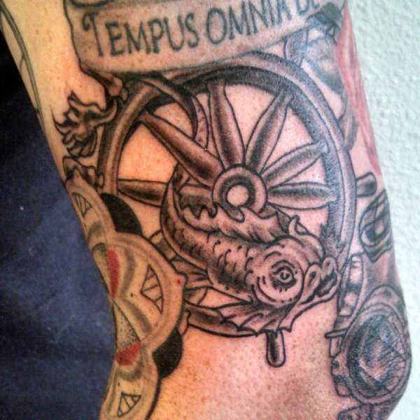 Ships Wheel tattoo