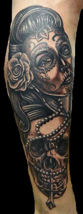 day of the dead sock tattoo