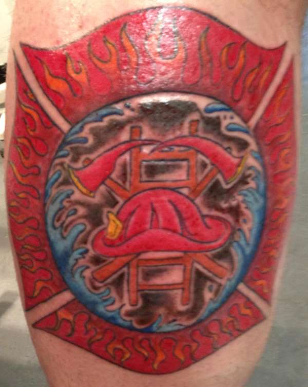 firefighter cross tattoo