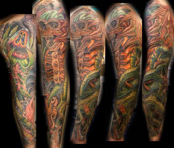 Evolution tattoo sleeve by Beto Munoz tattoo