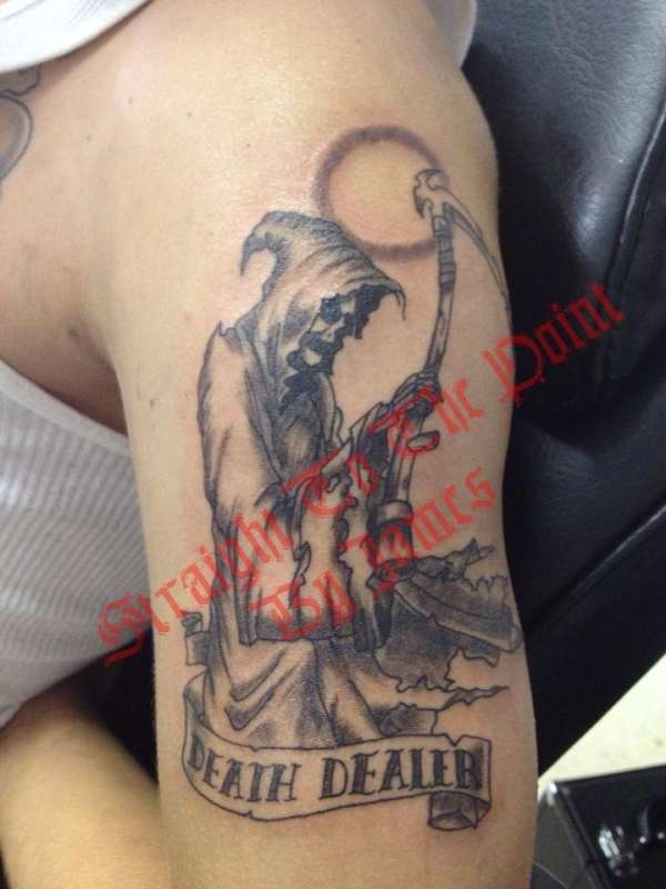 Grim reaper - negative shading tattoo