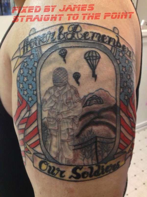 Military tribute to band of brothers tattoo