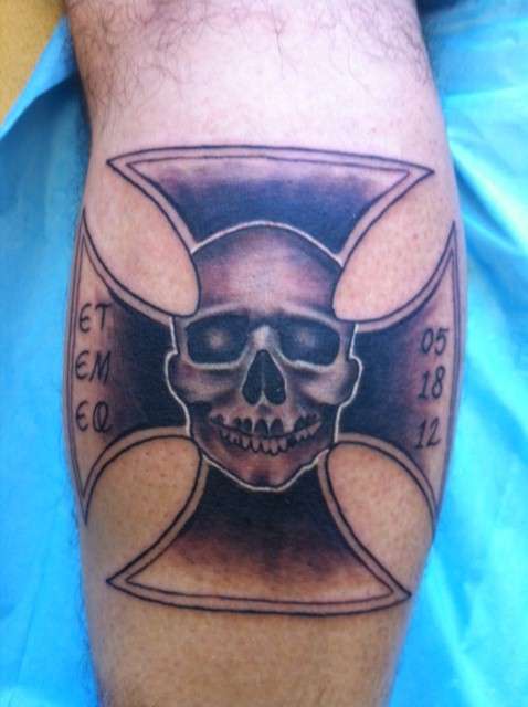 Skull and Iron Cross tattoo