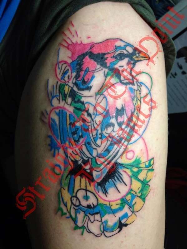 Uv bird not under black light tattoo